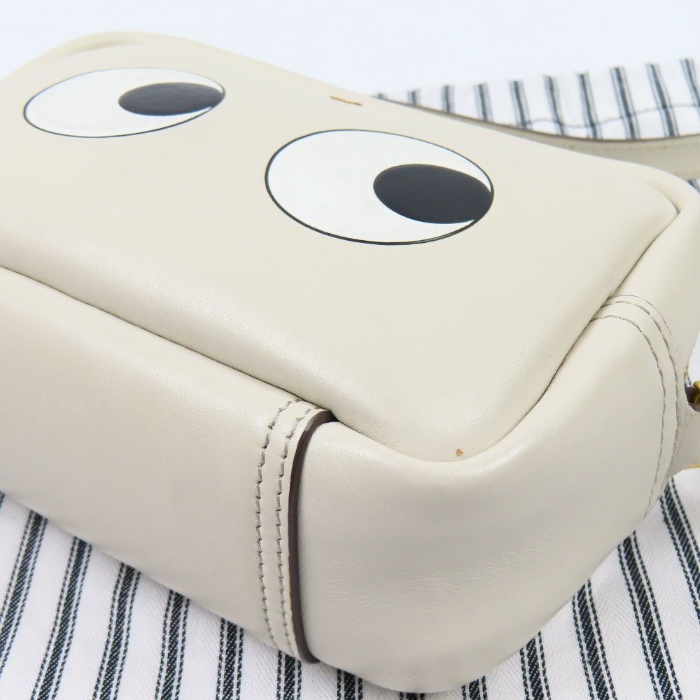 40471★1円スタート★Anya Hindmarch アニヤ・ハインドマーチ 外極美品 アイズ ミニ クロスボディ 斜め掛けOK ショルダーバッグ レザー_画像3