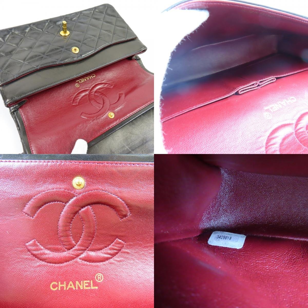 69821★1円スタート★CHANEL シャネル 中極美品 マトラッセ Wフラップ25 チェーンショルダーバッグ ターンロック ココマーク ヴィンテージ_画像10