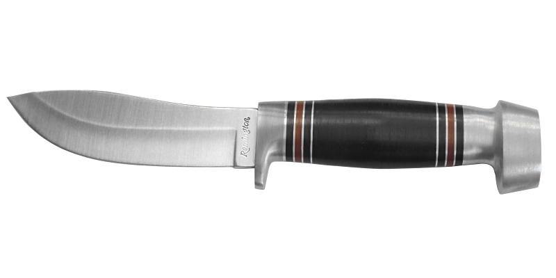 No.RH-50 REMINGTON Hunting Knife.レザーワッシャーハンドル・全長:22.5cm 革ケース付・Madse in Italyの画像1