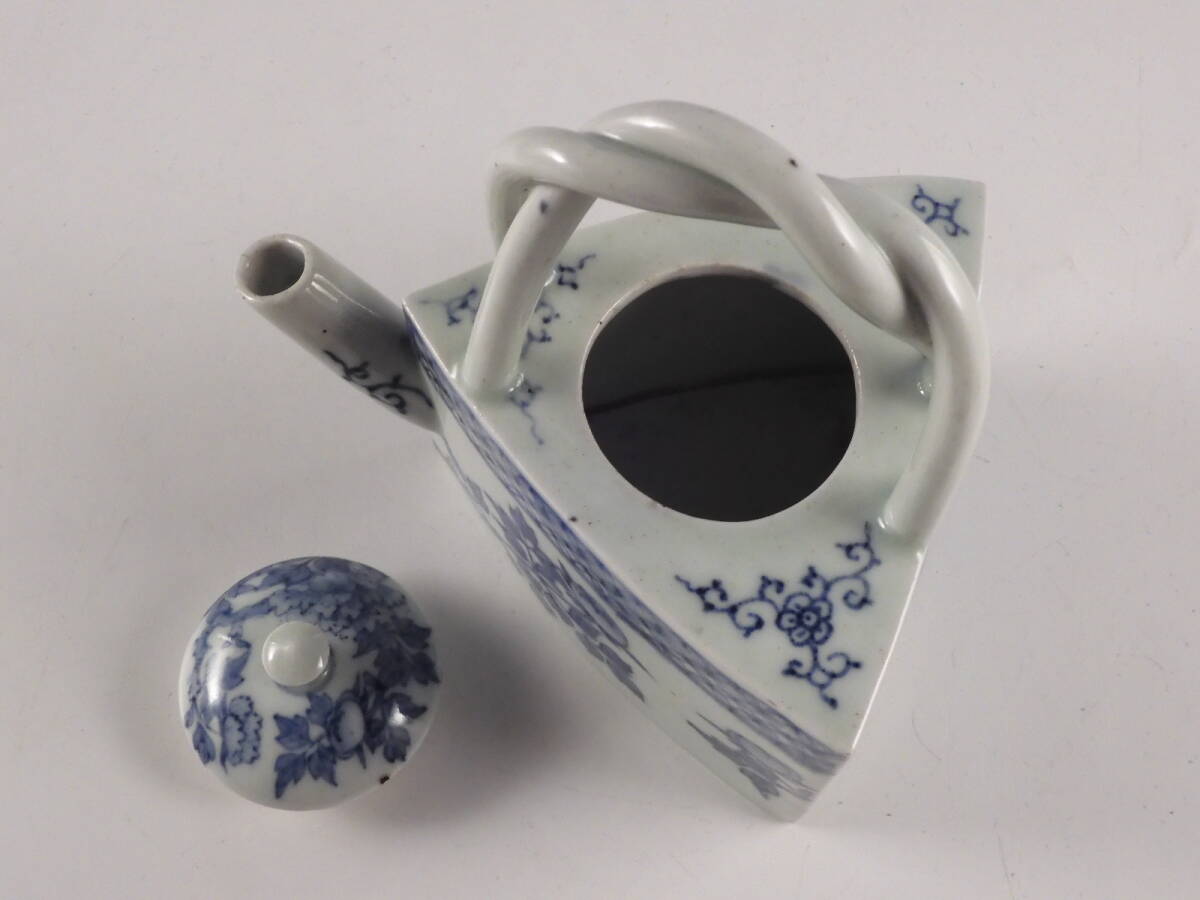 0.0 old Imari blue and white ceramics .. the 7 treasures writing ... hand water note . tea utensils Edo period 46kw2