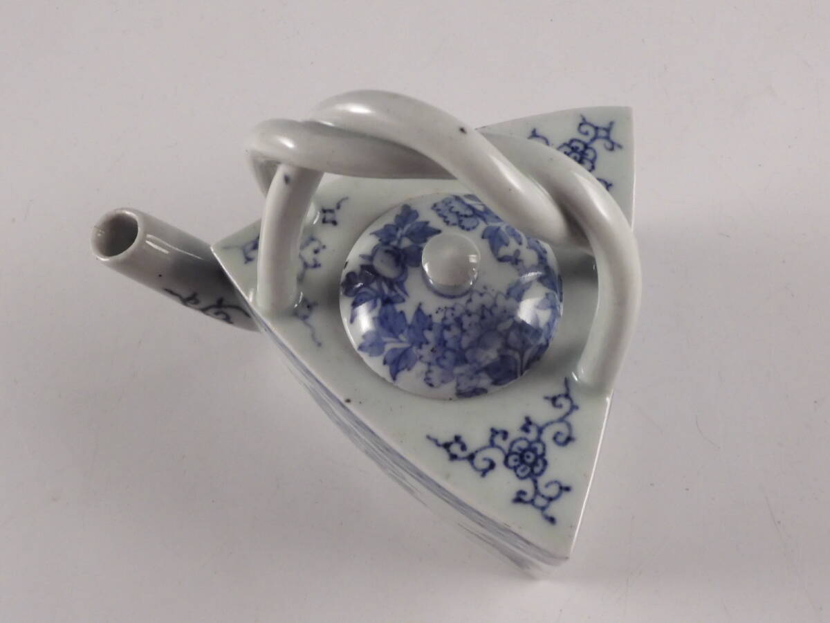 0.0 old Imari blue and white ceramics .. the 7 treasures writing ... hand water note . tea utensils Edo period 46kw2