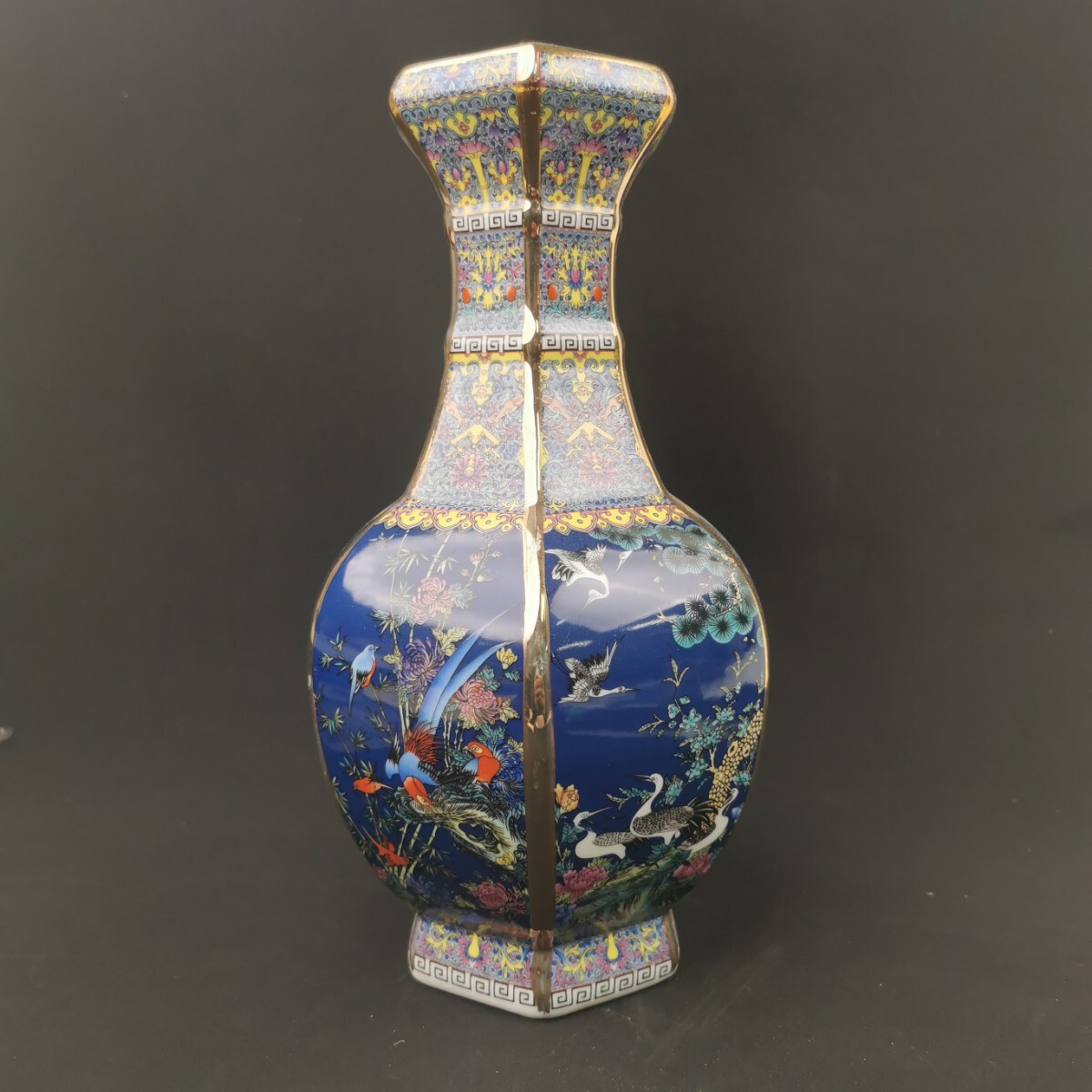 中国 乾隆御製款 花瓶 琺瑯彩 高さ27cm_画像2