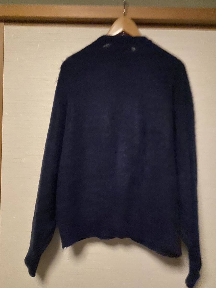 XL 毛足長 美品 NAVY 65% モヘア カーディガン 60s ビンテージ ジャギー ニット USA製 グランジ オンブレ 50s 80s NIRVANA 501 リバース_画像3