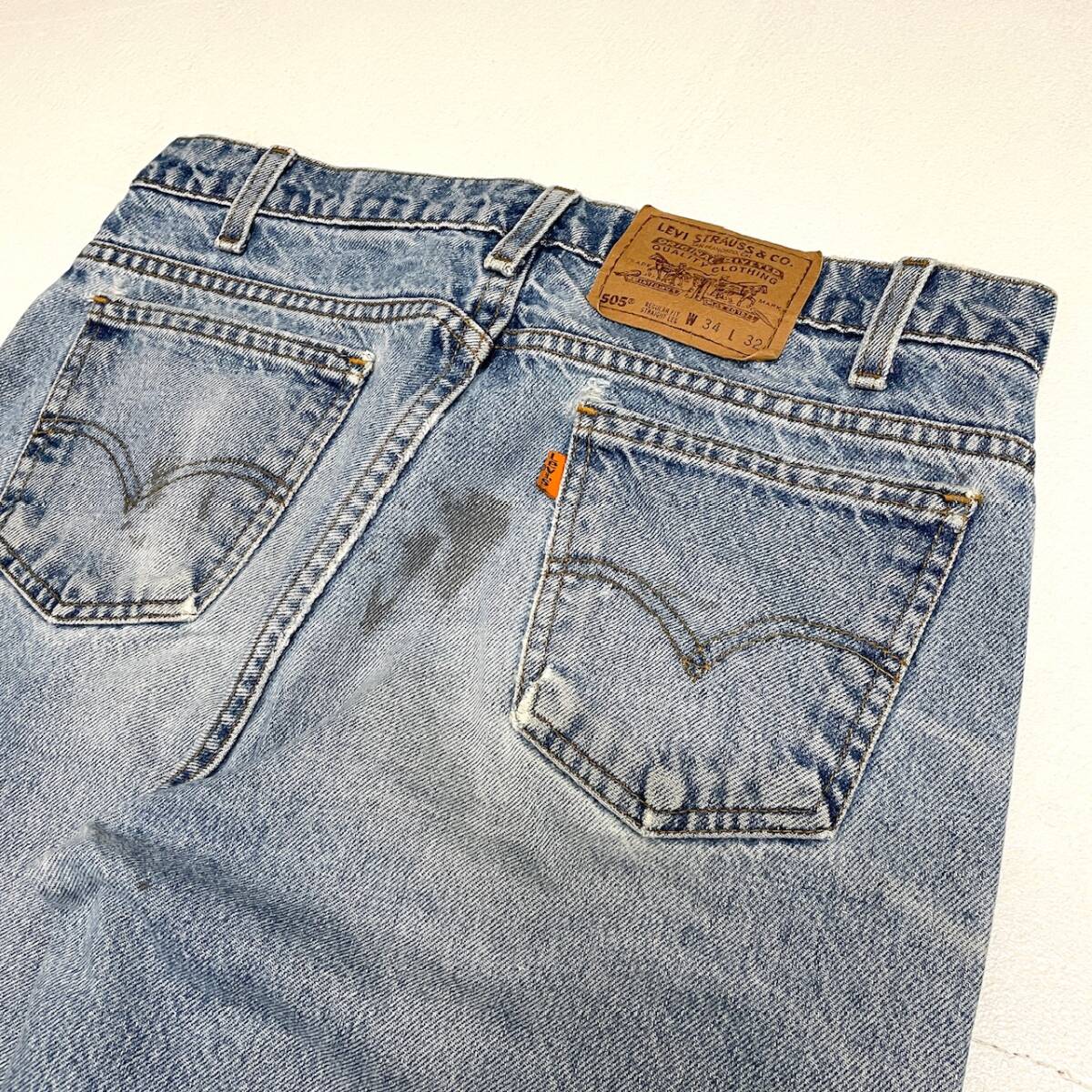 USA古着 90s Levi’s 505 デニム パンツ アメリカ製 W33 / ペンキ 雰囲気系 90年代 ヴィンテージ オールド リーバイス オレンジタブ