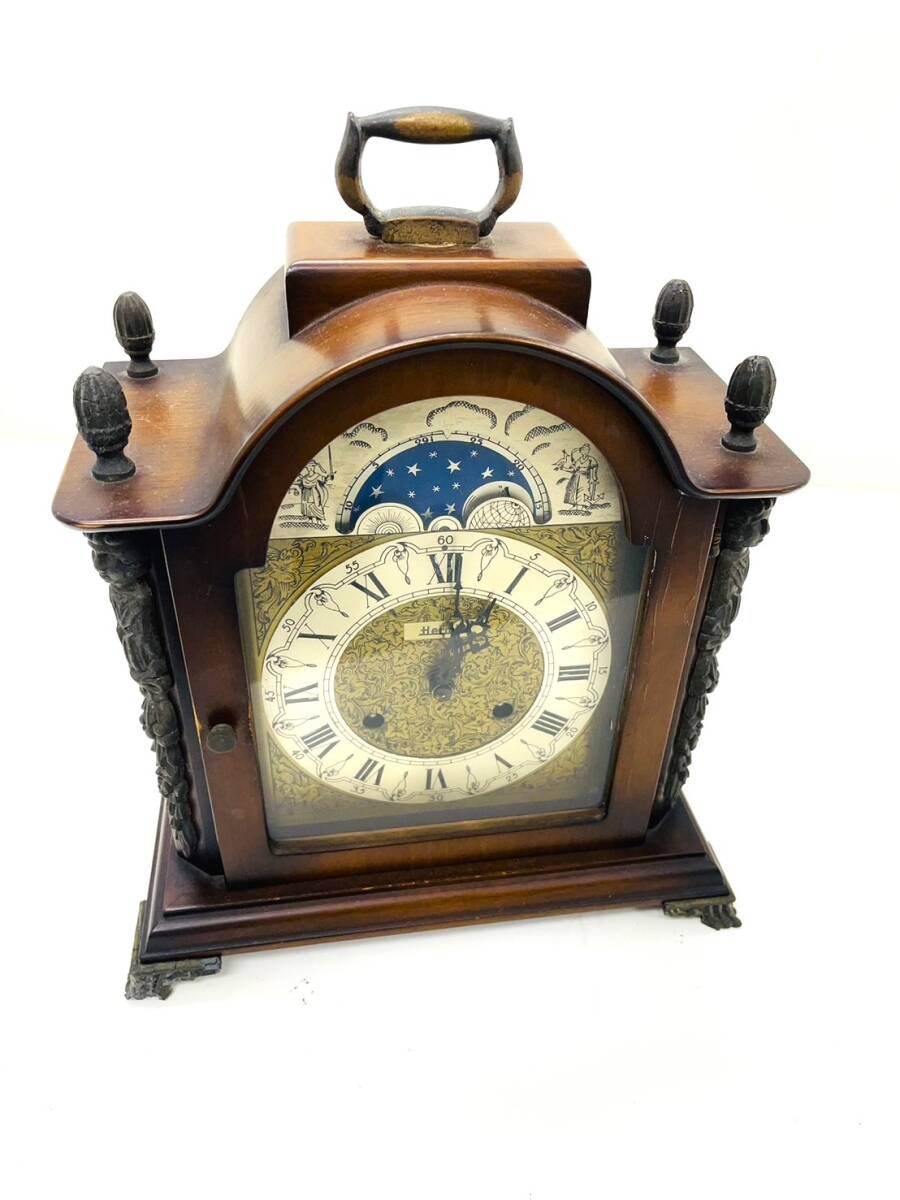 HERMIE/ハーミー 置時計 アンティーク/ヴィンテージ ゼンマイ式 木製 時計/置物 インテリア ローマ数字の画像1
