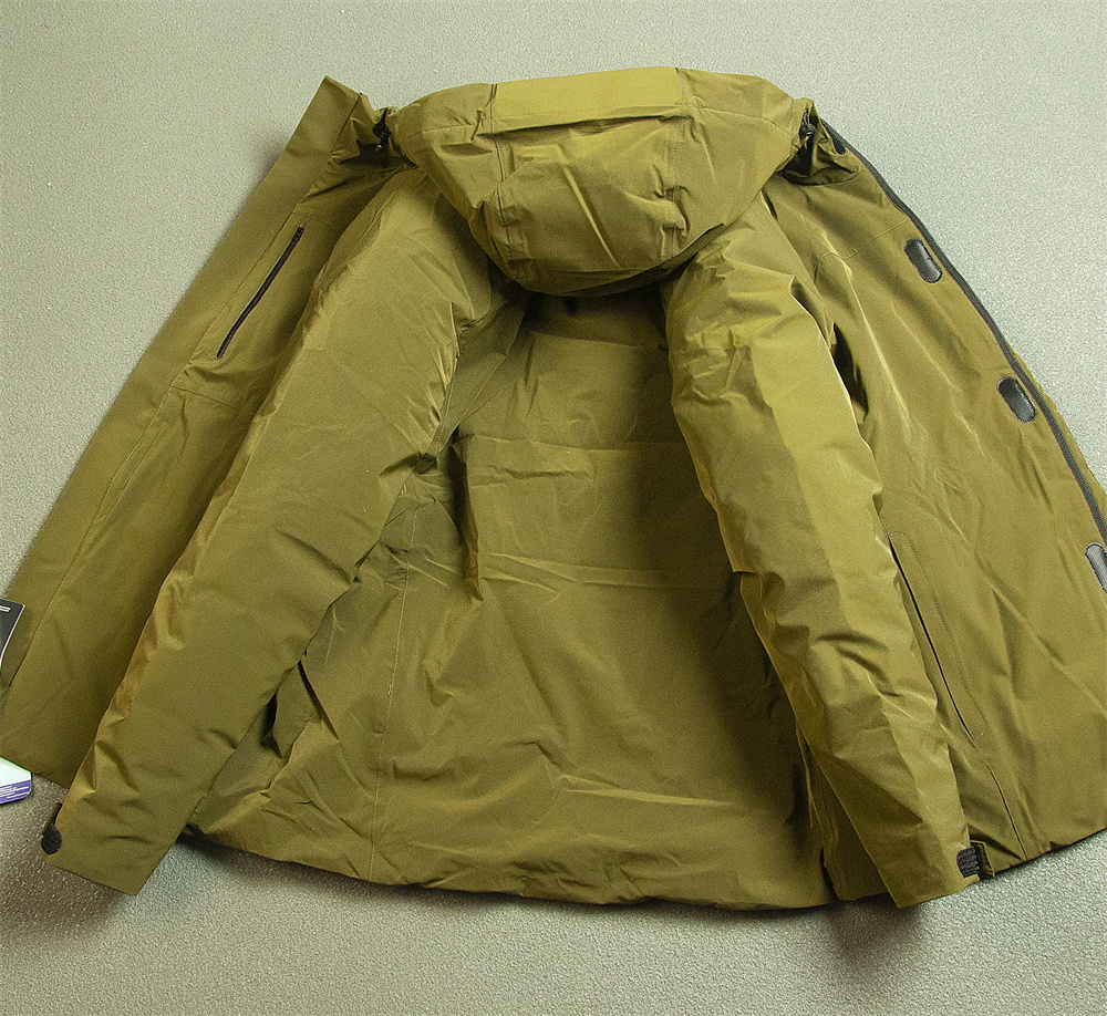 NFY366-2XL 緑ダウンジャケット ダウン90％ 発熱裏生地 マウンテンパー 防風防寒 マウンテンジャケット アウトドアウェア 高品質 _画像5