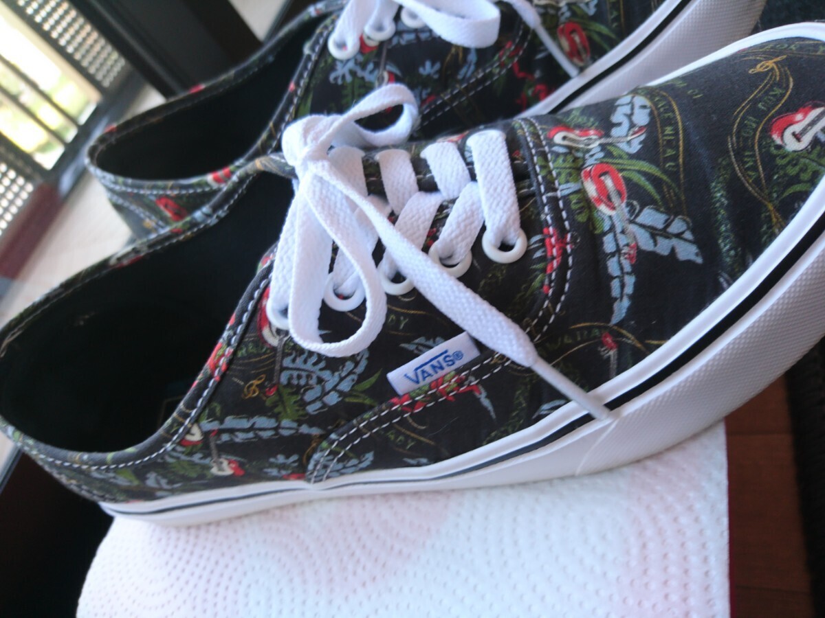 VANS ボタニカル柄 × ギター authentic 軽量 スニーカー 25.5 7.5_画像4