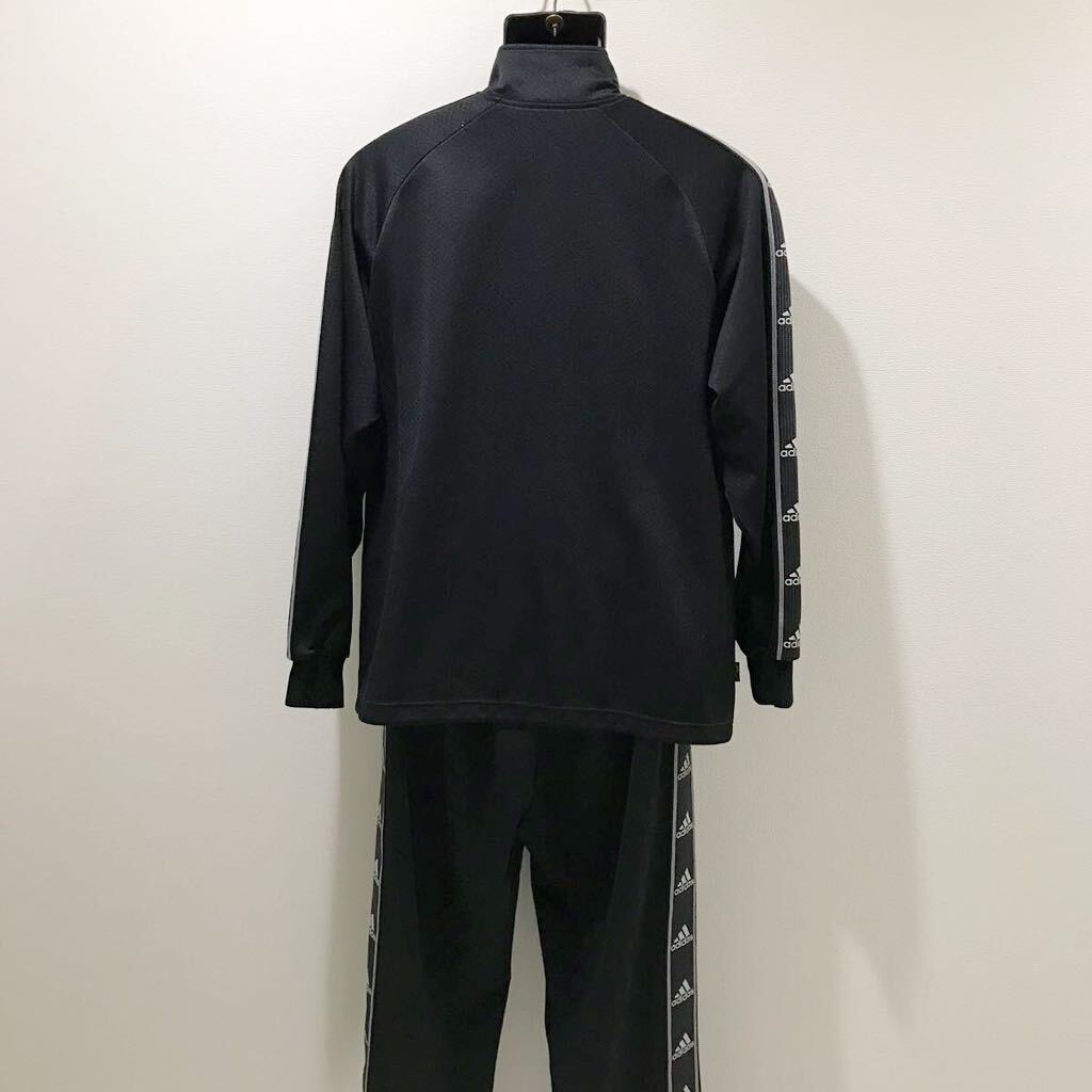 美品☆adidas/アディダス☆セットアップジャージ/上下セット☆サイドロゴ☆ブラック/L_画像5