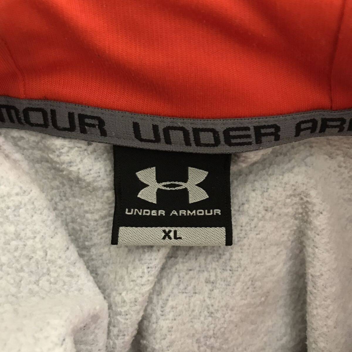 UNDER ARMOUR/ Under Armor * storm * sweat / Parker * total pattern / reverse side nappy / jacket / jersey / black × gray / largish size /XL