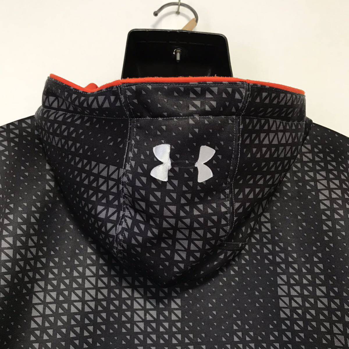 UNDER ARMOUR/ Under Armor * storm * sweat / Parker * total pattern / reverse side nappy / jacket / jersey / black × gray / largish size /XL