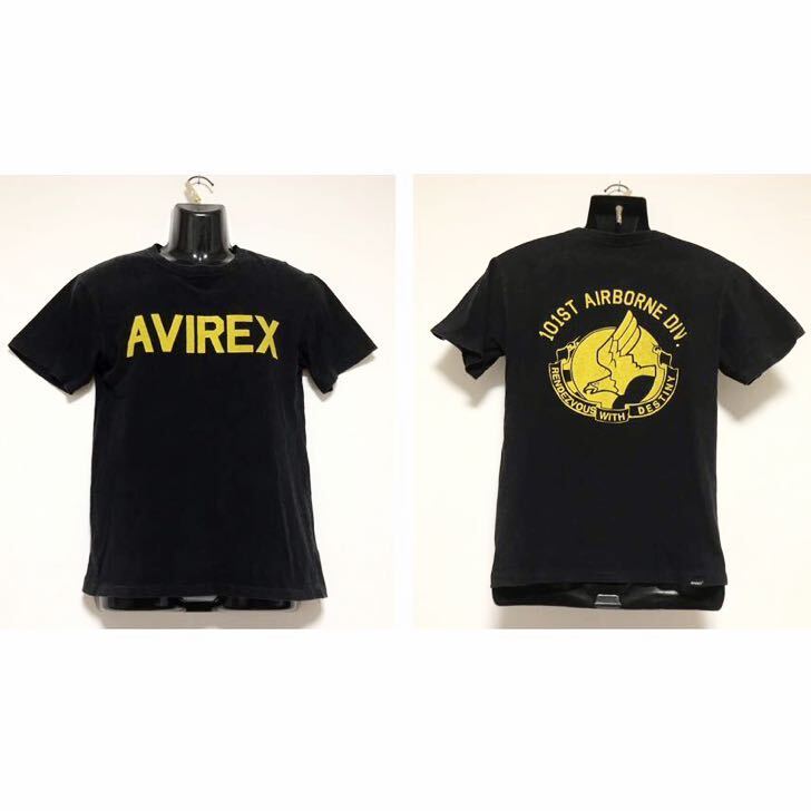 AVIREX/アビレックス☆Tシャツ☆ビッグロゴ/トップス/半袖/ジャケット/フライト/ミリタリー/ブラック/M_画像1