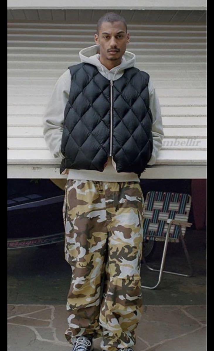 STUSSY QUILTED VEST COWHIDE ダウンベスト M_画像9