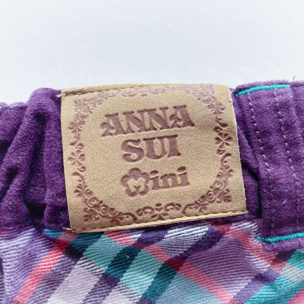 ANNA SUI mini アナスイミニ ショ－トパンツ チェック柄 パ－プル 春夏 110cm 通園 通学