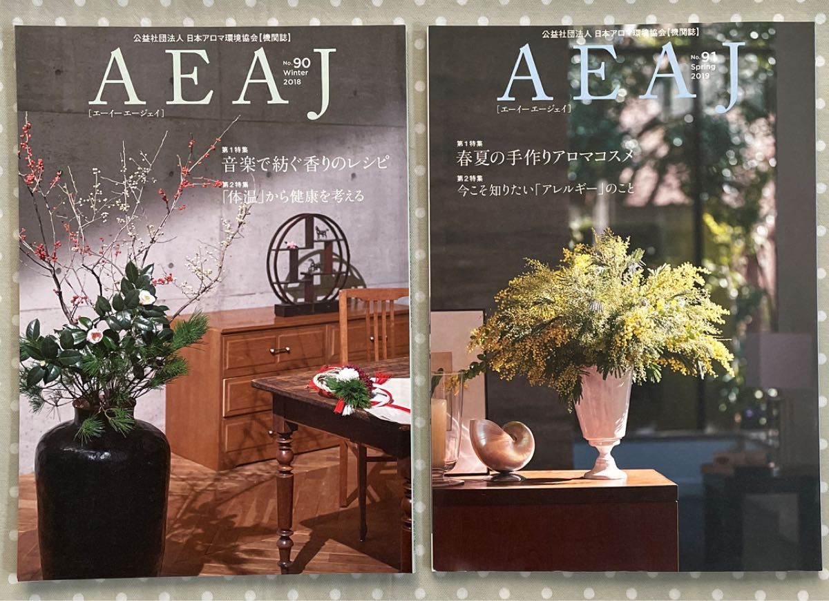 公益社団法人日本アロマ環境協会 AEAJ 機関誌 2冊 No.90 No.91