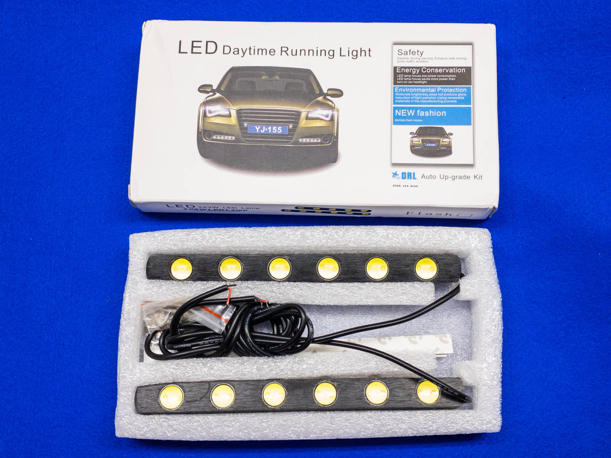 3Q売切！税無し◇汎用 LED デイライト キット 6連×2★自動車パーツ★カスタム★未使用★★0319-14_画像1