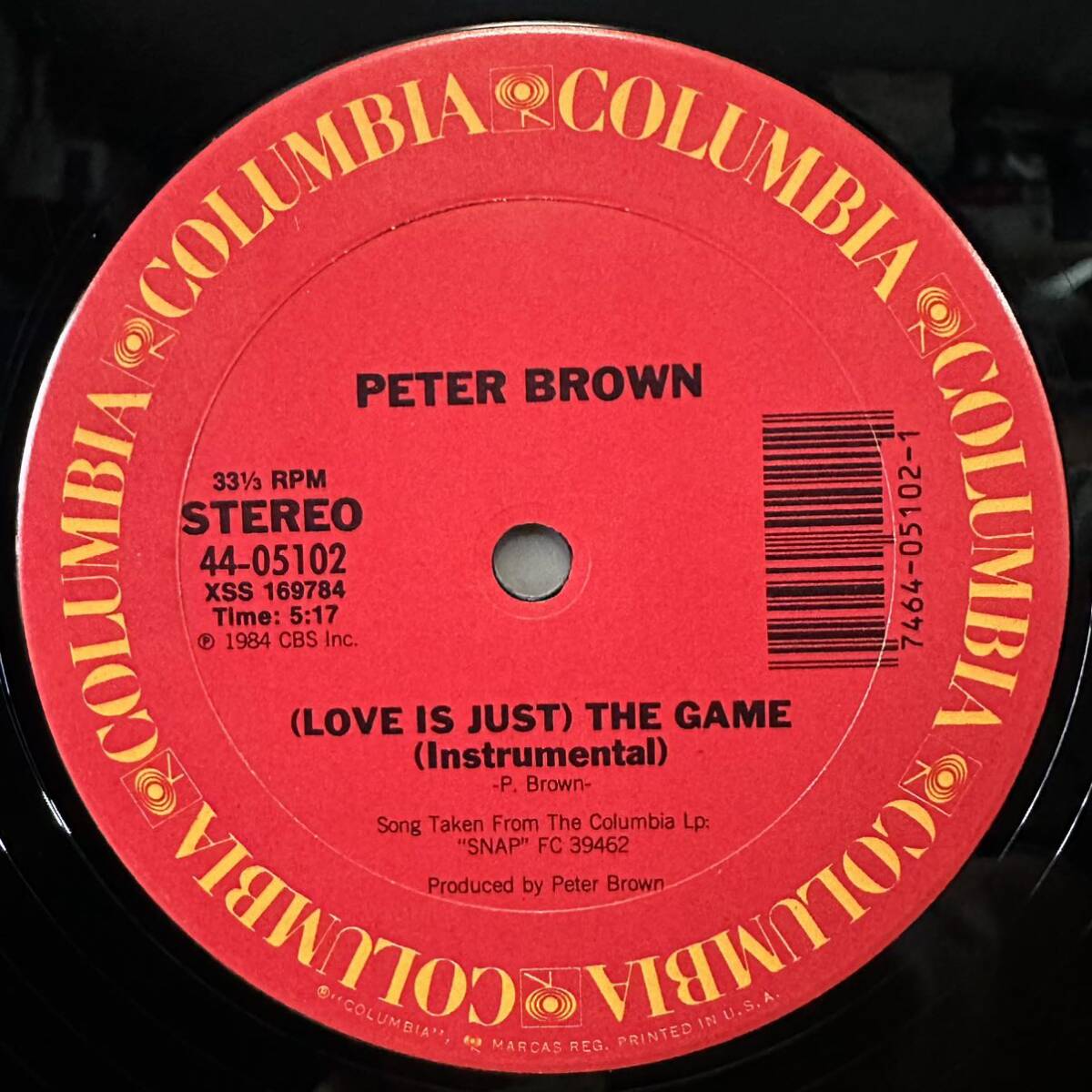 12' US盤　PETER BROWN / LOVE IS JUST THE GAME_画像2