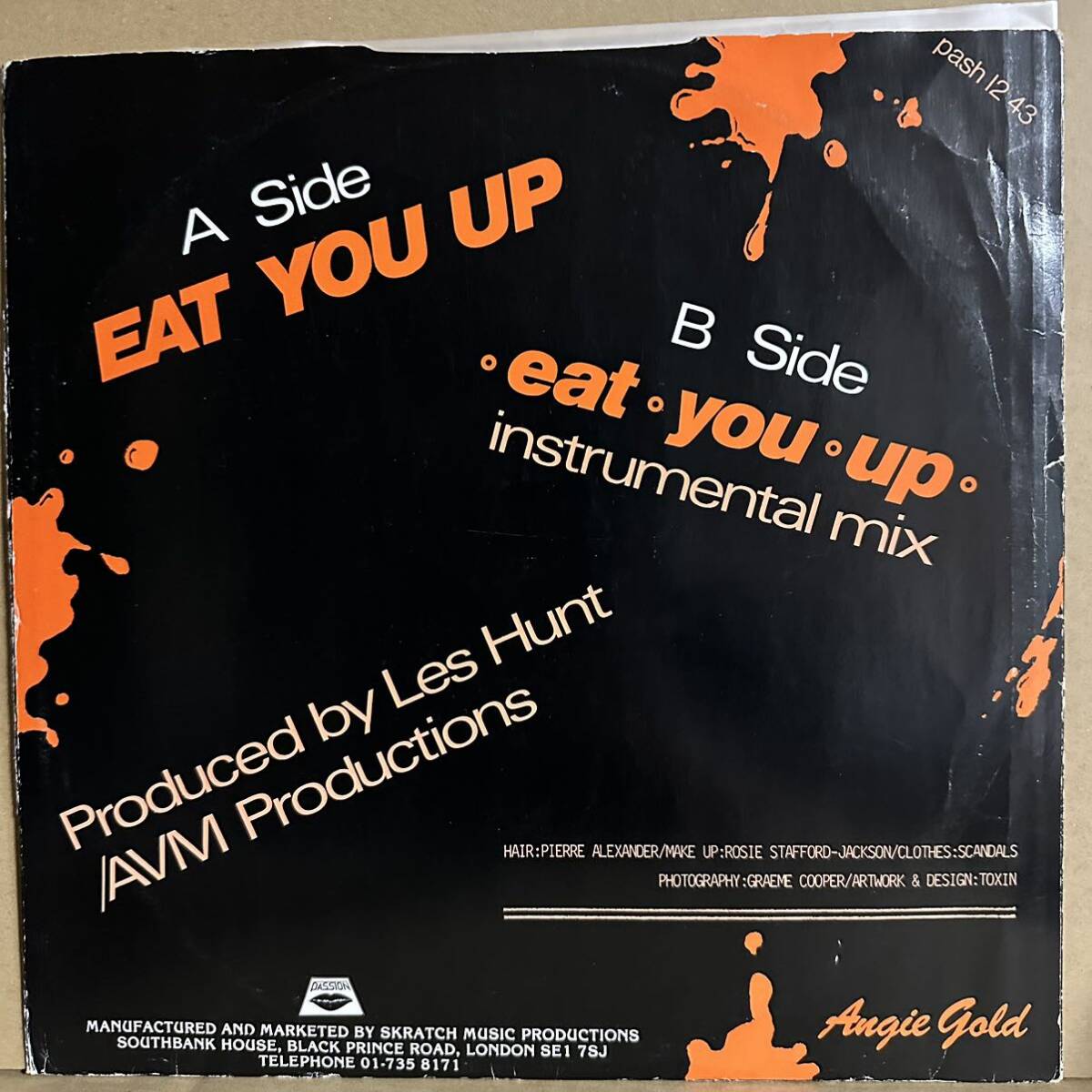 【12'】　ANGIE GOLD / EAT YOU UP ※ 荻野目洋子 / ダンシング ヒーロー原曲_画像2