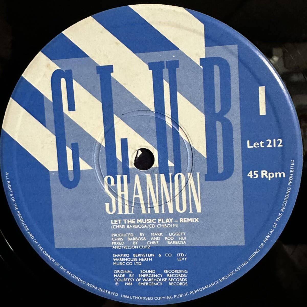 【12'】 SHANNON / LET THE MUSIC PLAYの画像3