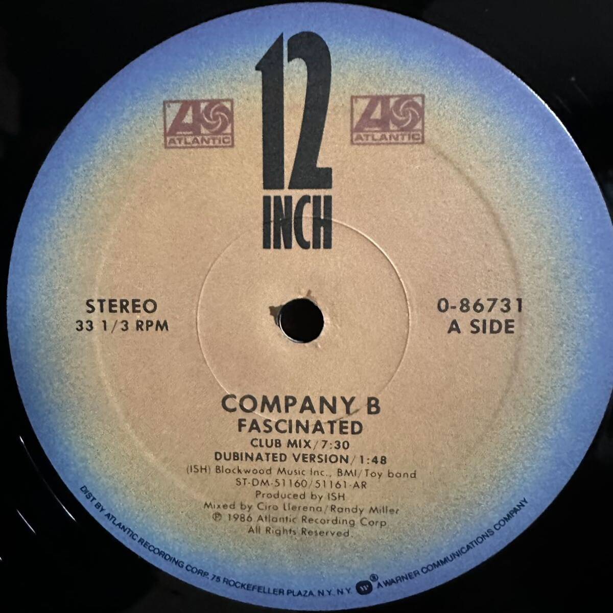 美盤 12'　COMPANY B / FASCINATED_画像3