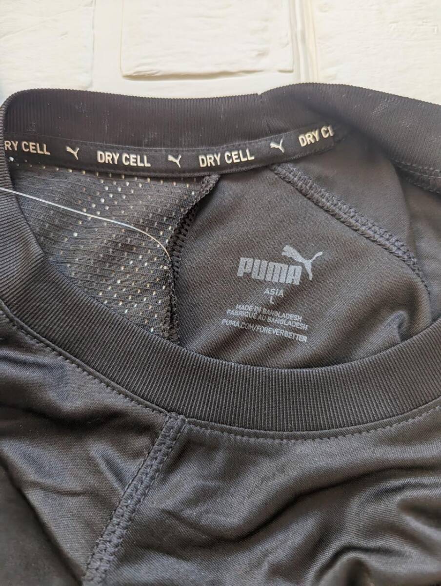 【新品】タグつき！ 送料無料 ☆PUMA　プーマ　DRY CELL　長袖メッシュTシャツ　メンズ　サイズL　ブラック　黒　吸水速乾　ロゴつき☆_画像5