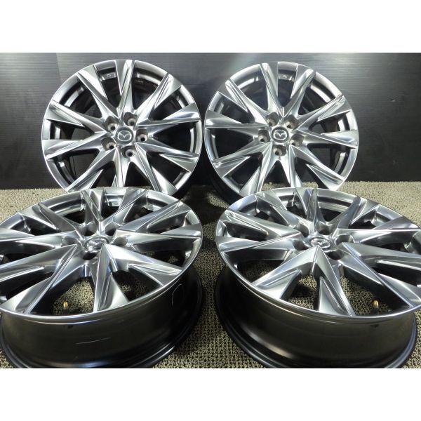 マツダ CX-5／CX-8等に◎純正アルミホイール 19 x 7J 5穴 114.3 +45 約66mm 4本SET◎中古 若干の傷、腐食あり◎旭川手渡し可_画像1