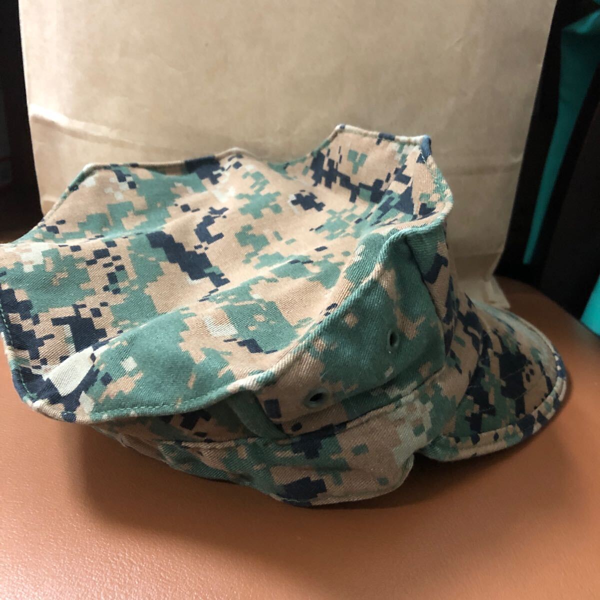 YK-2647 中古品 ミリタリー系 COVER GARRISON MARPAT MARINE サイズ medium 頭周り約54cm 米軍 海兵隊 放出品 キャップ 帽子 USMC_画像6