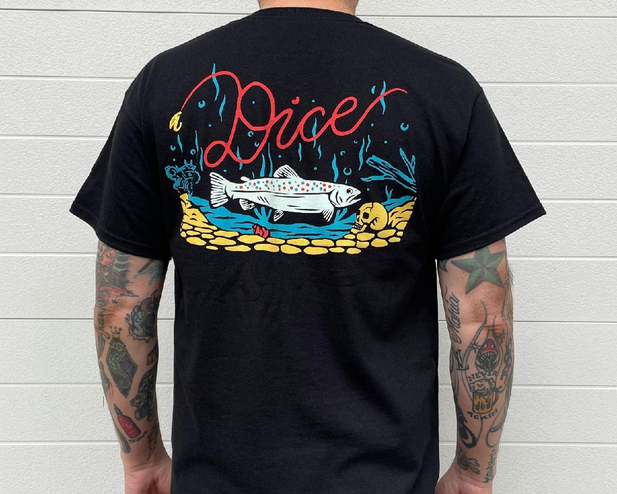 DICE MAGAZINE ダイスマガジン Fish to Ride Tシャツ ブラック XL_画像1