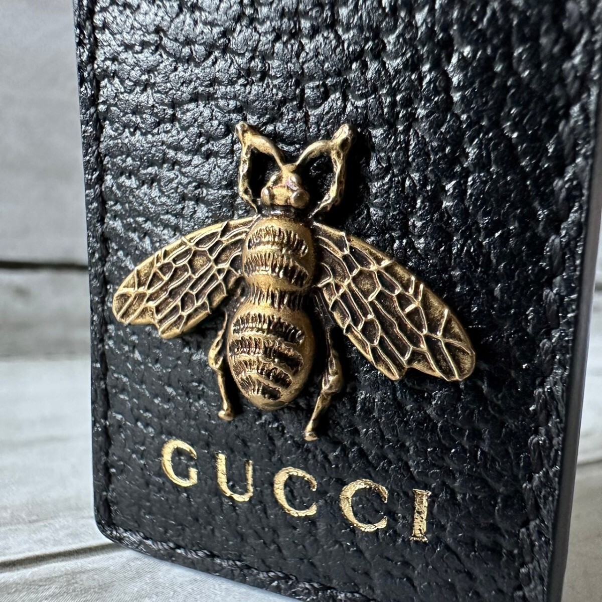 超美品 GUCCI グッチ マネークリップ ビー アニマリエ レザー 現行 