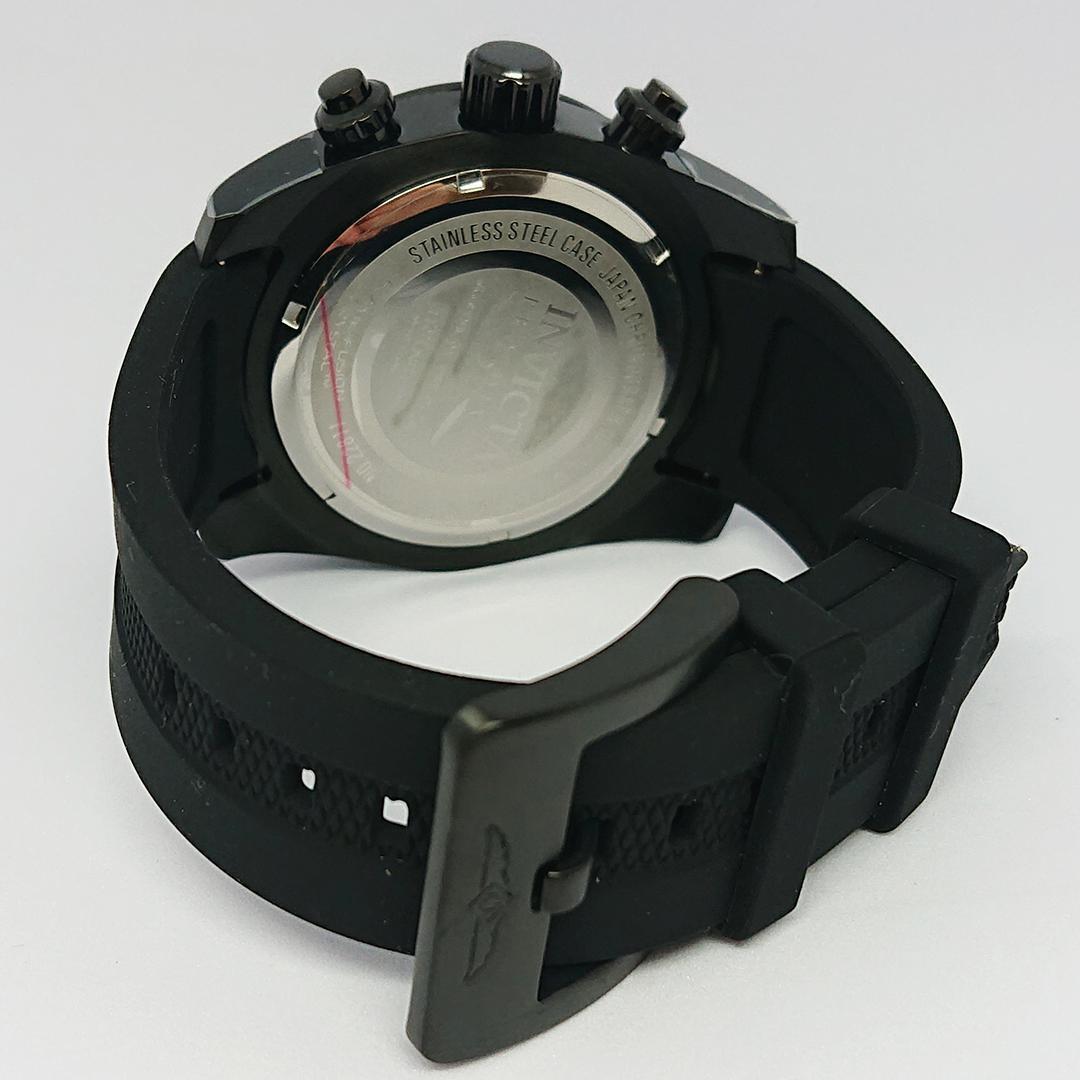 インビクタ INVICTA 腕時計 メンズ ブラック 新品 クォーツ 電池式 クロノグラフ 黒 高級ブランド おしゃれ ケース付属 シリコンバンド