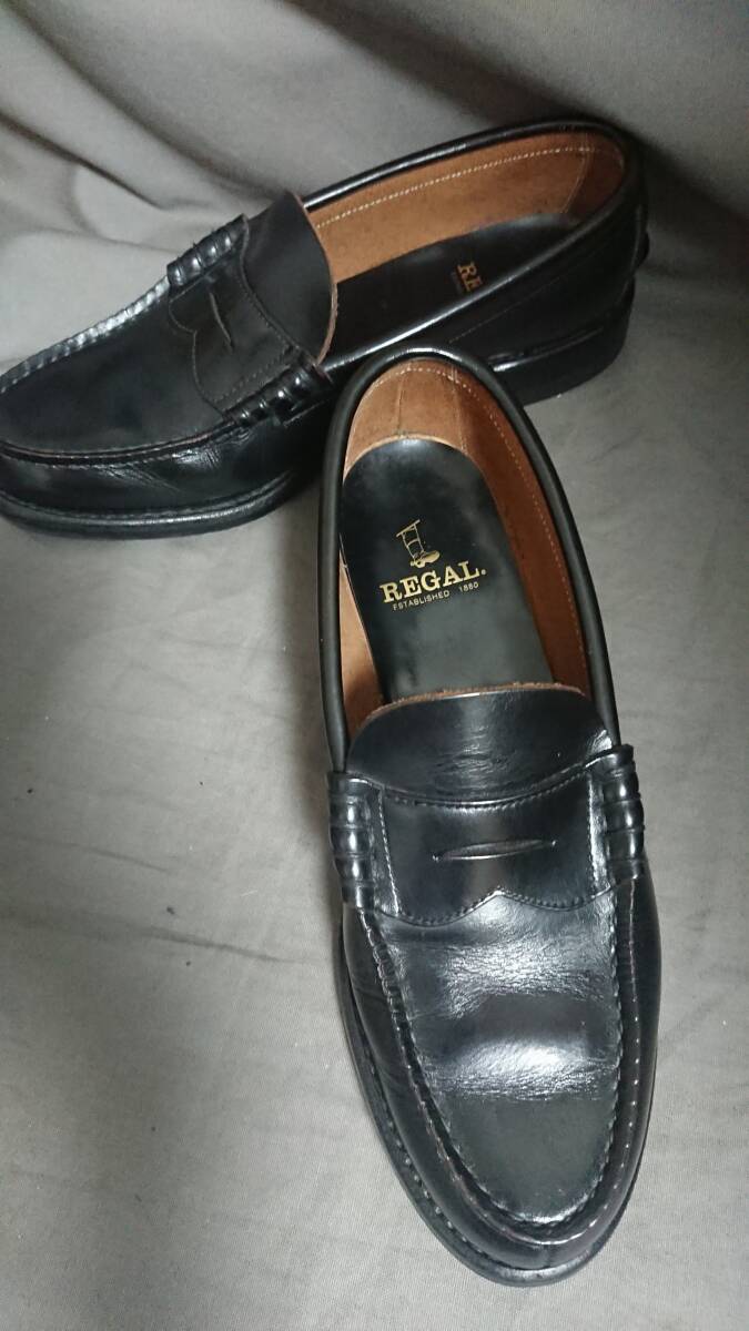 【返品OK】リーガル 25㎝EE 2177 コインローファー ブラック ビジネス 冠婚葬祭 高級本格靴【REGAL】の画像3