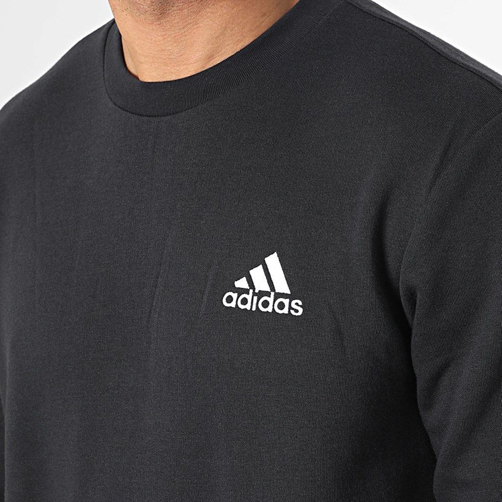 ★アディダス ADIDAS 新品 メンズ 暖かい 裏フリース シンプル カジュアル 長袖 スウェット トレーナー 黒 L[GV5295-L] 二 弐★QWER★_画像2