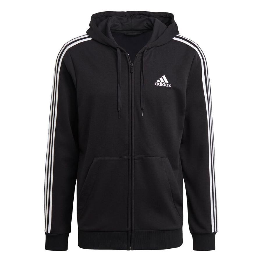 ★アディダス ADIDAS 新品 メンズ エM ESS 3ストライプス フルジップ スウェットパーカー ジャケット 黒[GK9032-L] 二 弐★QWER_画像6