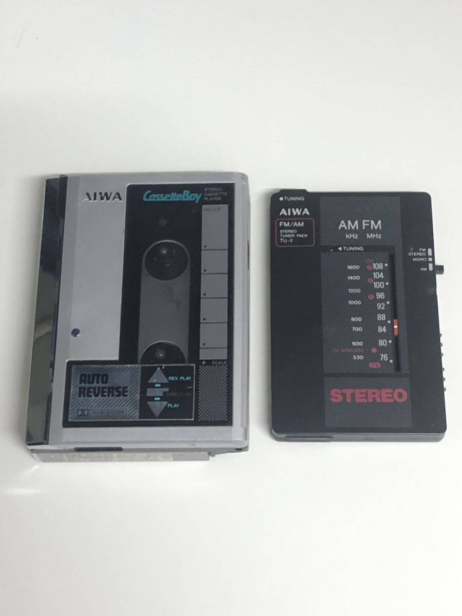 AIWA アイワ HS-U7 Cassette Boy カセットボーイ ステレオカセットプレーヤー TU-2 ステレオチューナーパック付属 ジャンク扱い_画像1