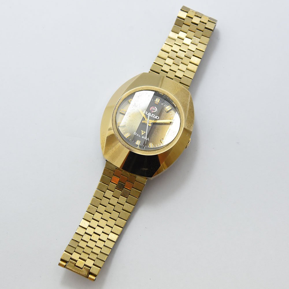 1円 可動品 腕時計 ラドー RADO バルボア V 機械式 自動巻 メンズ ブラウン系 同梱不可の画像2