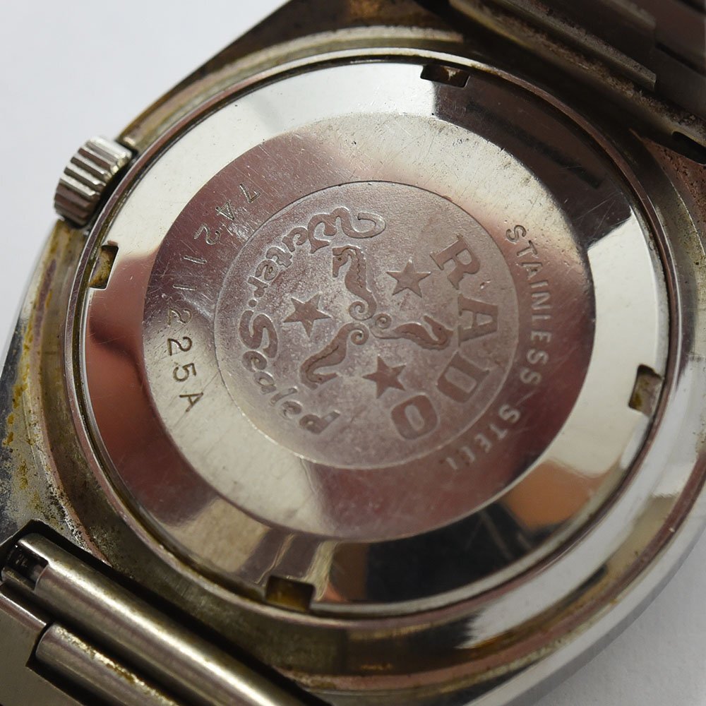 1円 可動品 腕時計 ラドー RADO マンハイム 702 機械式 自動巻 メンズ ブルー系 同梱不可の画像4