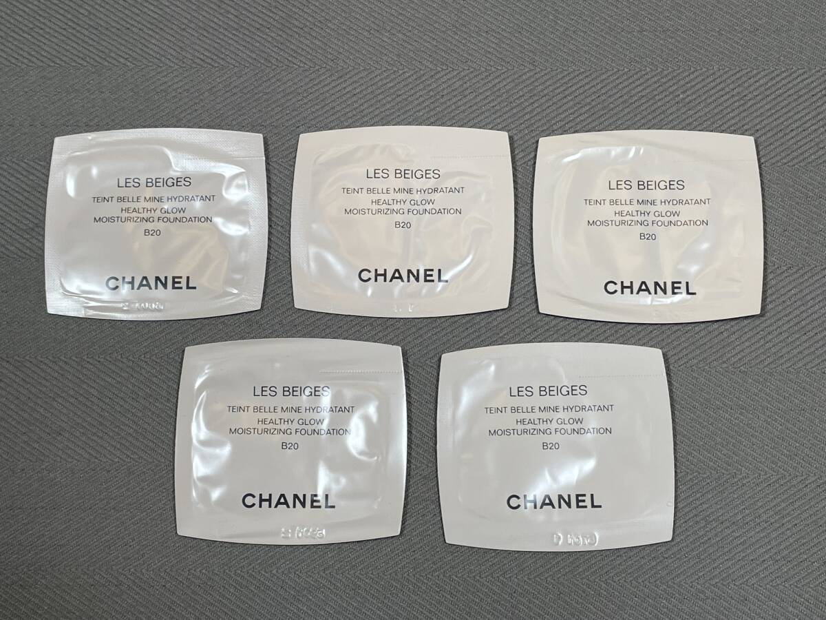 新品 未使用 CHANEL シャネル レ ベージュ タン ベル ミン イドゥラタン B20 サンプル 5個セット リキッド ファンデーション_画像1