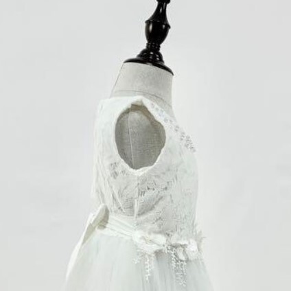 子供ドレス　 ワンピース １１０サイズ　 ホワイト　 カラードレス　 発表会　 イベント　中古１９３_画像6
