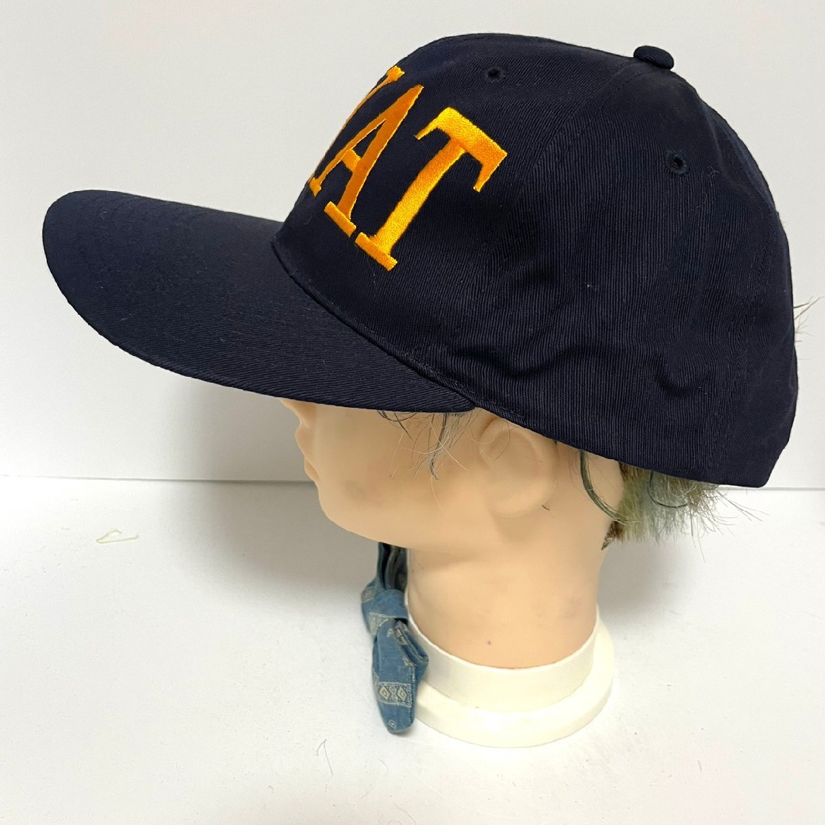 (^w^)b 80s 90s ヴィンテージ スワット ビッグ ロゴ 刺繍 キャップ 帽子 ネイビー SWAT CAP 6パネル スナップバック 56-61㎝ C0373EEの画像2