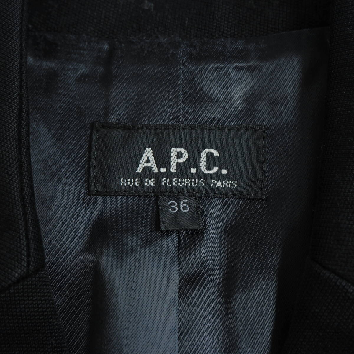 ◆良品 フランス製◆ A.P.C. APC アーペーセー コットン テーラード ジャケット 黒 ブラック レディース 36 S ◆送料無料◆ 2954B0_画像7