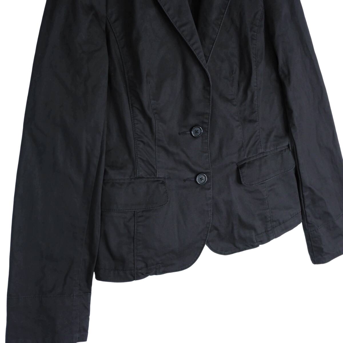 ◆良品 送料無料◆ Calvin Klein Jeans カルバンクライン ストレッチ コットン テーラード ジャケット 黒 ブラック レディース L　3054B0