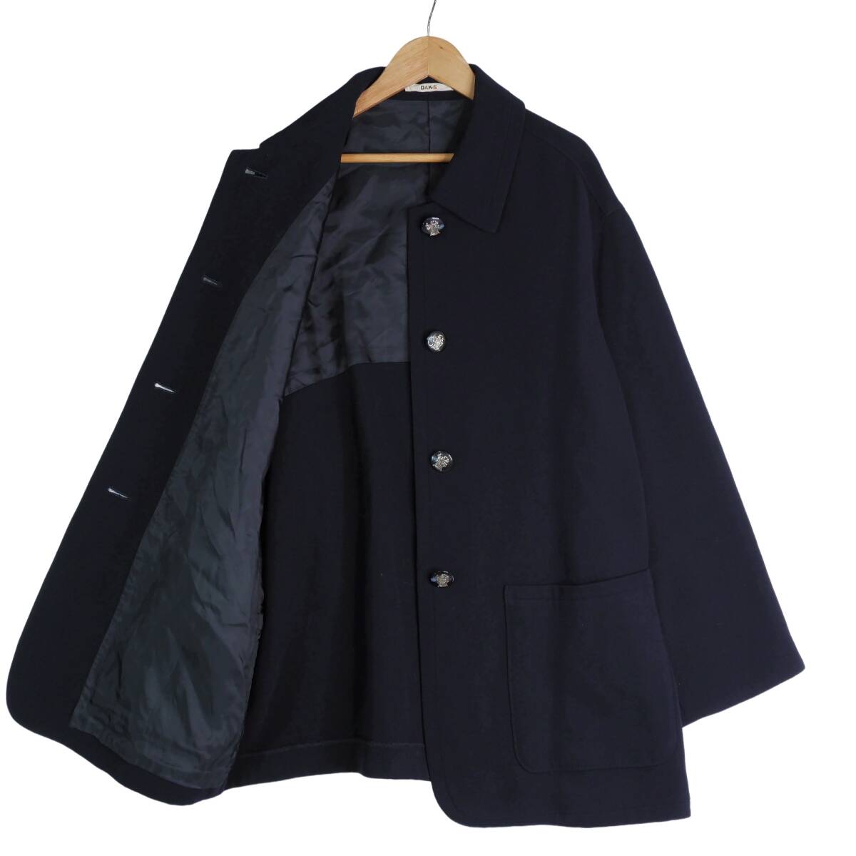 未使用 ダックス DAKS ネイビー 濃紺 セットアップスーツ 40/42日本製 良品 送料無料 DAKS ダックス 豪華ボタン スプリング コート