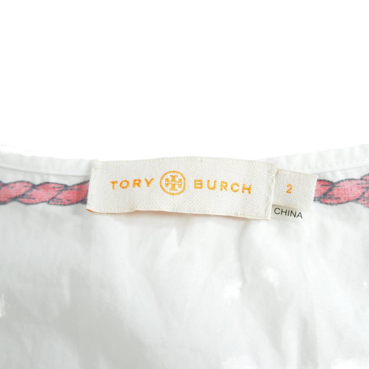 ◆良品◆ TORY BURCH トリーバーチ ヨット ロープ チェック 総柄 ノースリーブ ロング ワンピース 白 ホワイト レディース　0034C0