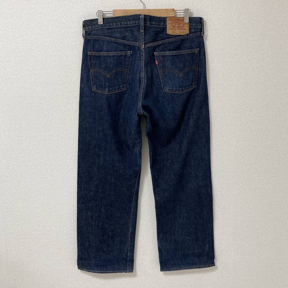 濃紺 LVC LEVI'S 502 ビンテージ 復刻 デニムパンツ 日本製 W36 赤耳 ジップフライ Vステッチ LEVIS リーバイス セルビッチ 4020368_画像1