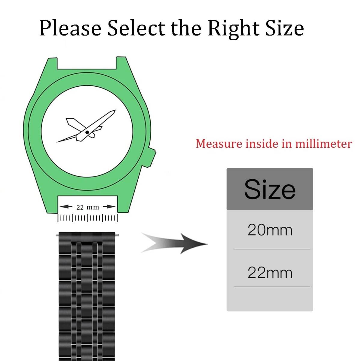 【特価商品】[GOHHME] 時計バンド ベルト2022革新版 20mm 22mmステンレス 時計 ベルト20ミリ 22ミリ スマ_画像5