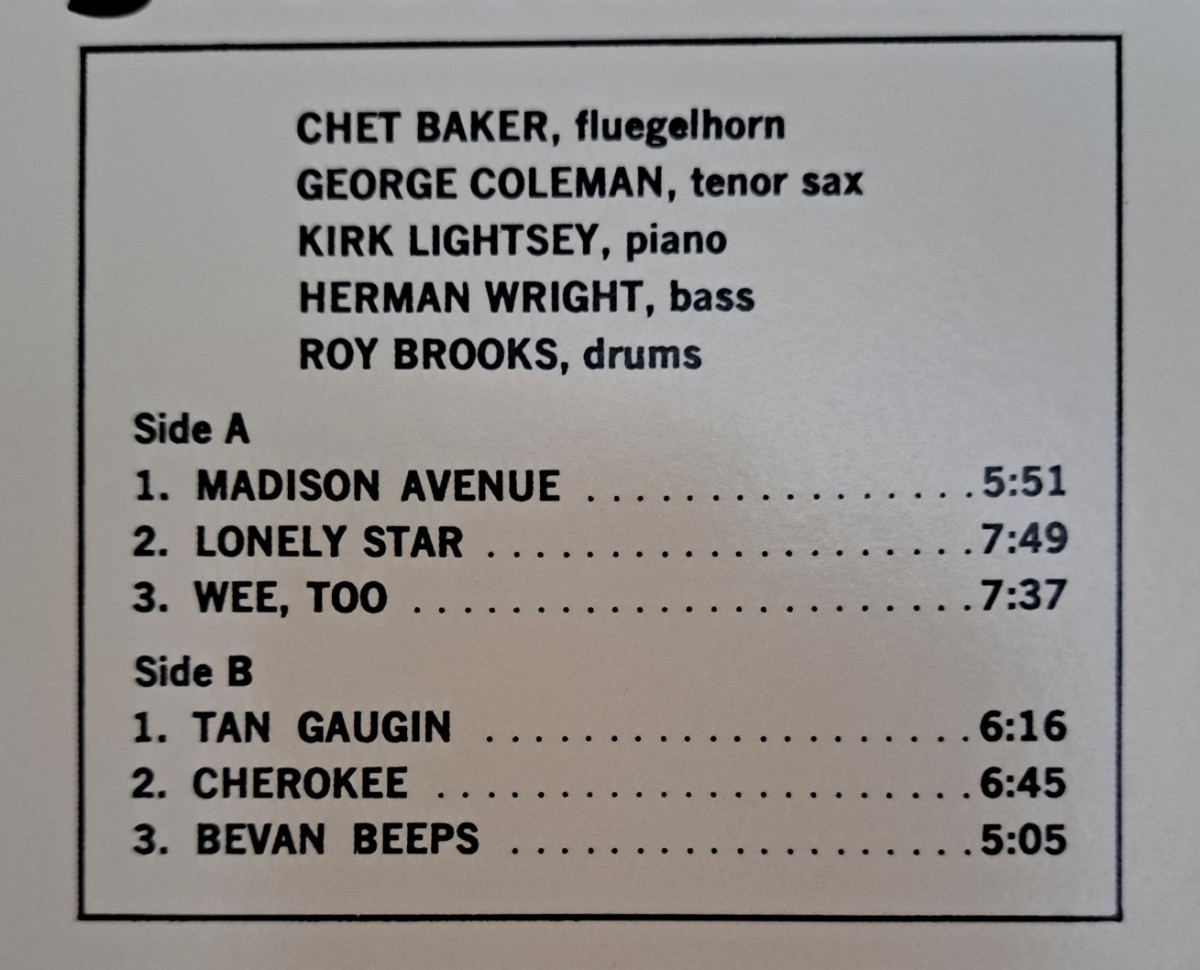 US盤 LP Chet Baker チェット・ベイカー groovin ' 200g 重量盤 視聴確認済み 良品の画像3