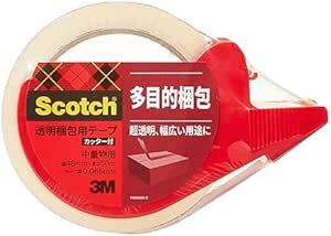 3M スコッチ ガムテープ 梱包テープ 中軽量用 48mm×50m カッター付 313D 1P_画像1