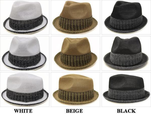 中折れハット 帽子◆切り替えサーモマニッシュ★ブラック★新品_《他のお色は個別で出品しています》