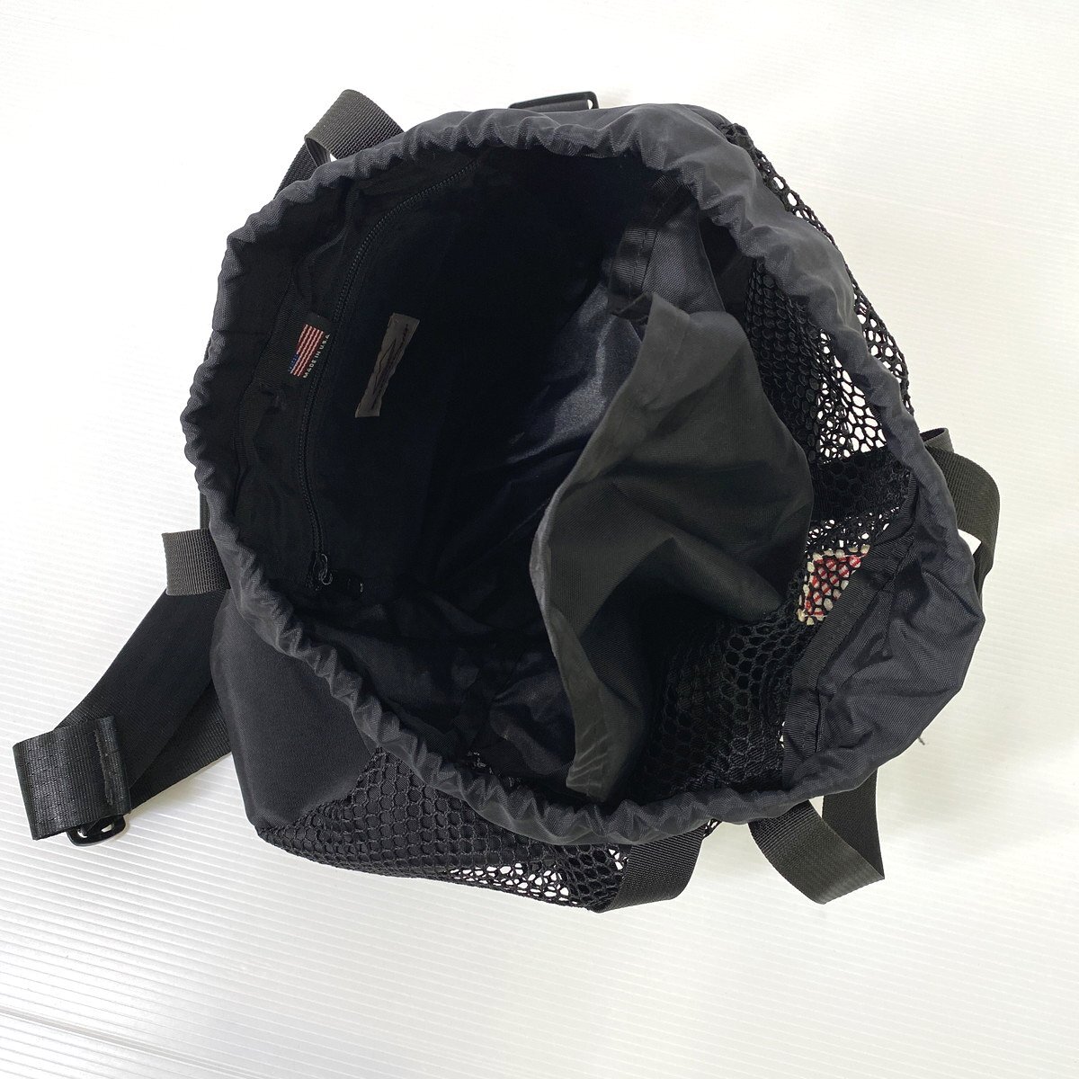BATTENWEAR バテンウェア バックパック メッシュ ブラック 黒 リュック バッグ 巾着 USA製 アメリカ製 米国製_画像4