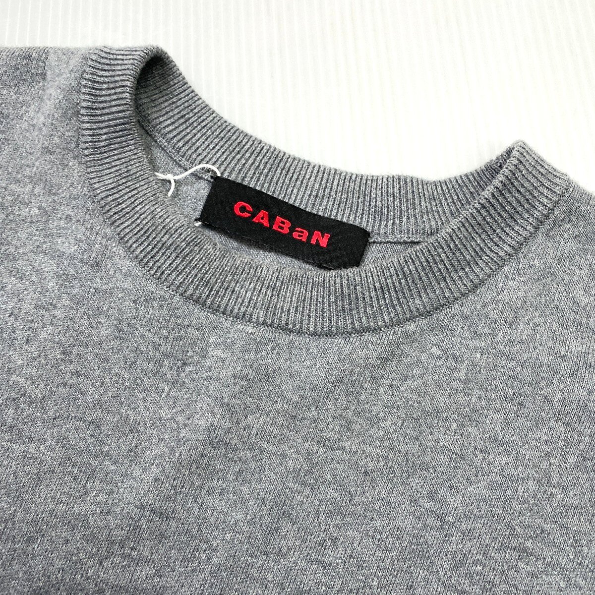 【定価3.9万円】CABaN キャバン トゥモローランド コットンカシミヤ クルーネックプルオーバー ニット L グレー セーター_画像3