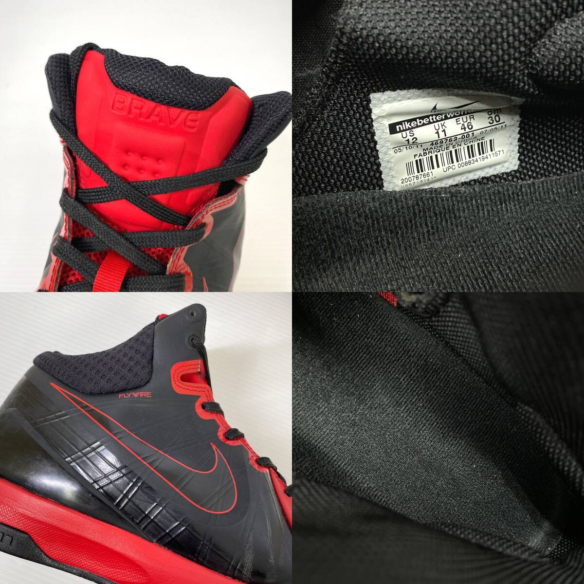 [30cm]NIKE Nike AIR ZOOM BRAVE5 air zoom Brave 5 US12 black red black red sneakers 469763 001